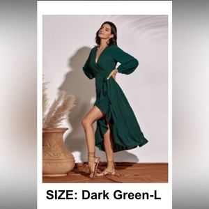Dark Emerald Green Wrap dress